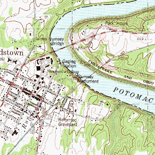 Topographic Map of Rumsey Monument, WV