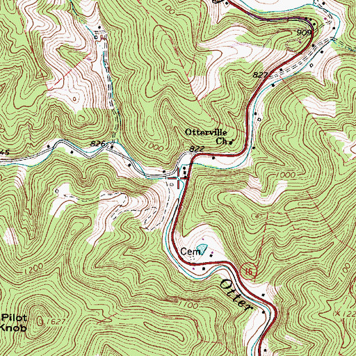 Topographic Map of Rush Fork, WV