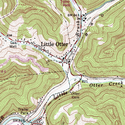 Topographic Map of Rush Fork, WV