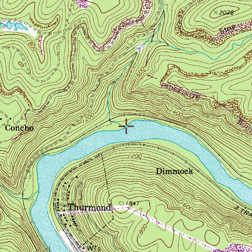Topographic Map of Rush Run, WV