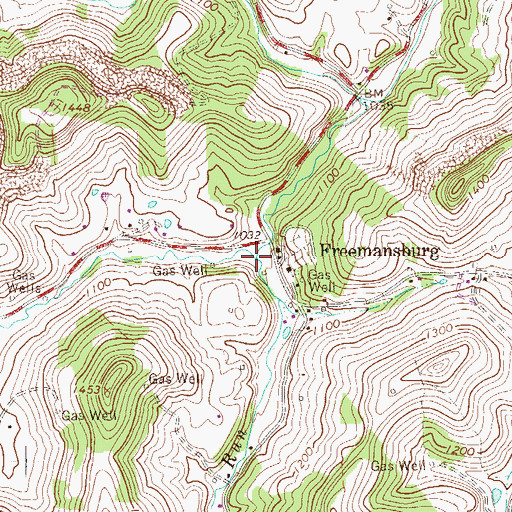 Topographic Map of Rush Run, WV