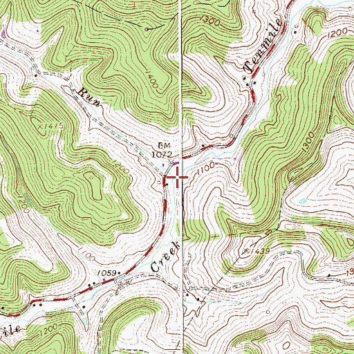 Topographic Map of Rush Run, WV