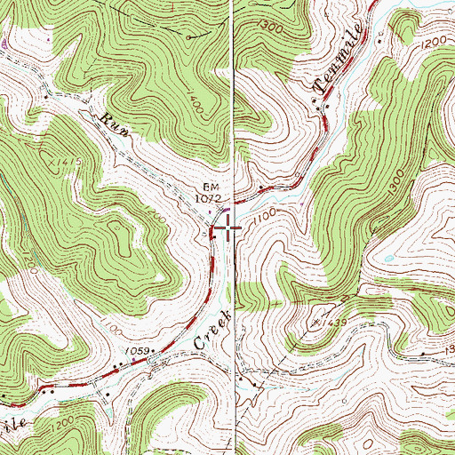 Topographic Map of Rush Run, WV