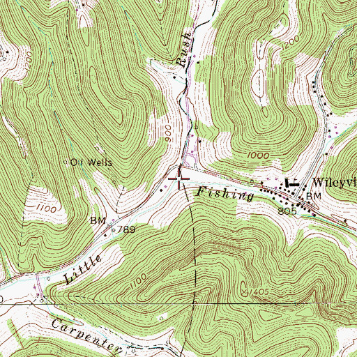 Topographic Map of Rush Run, WV
