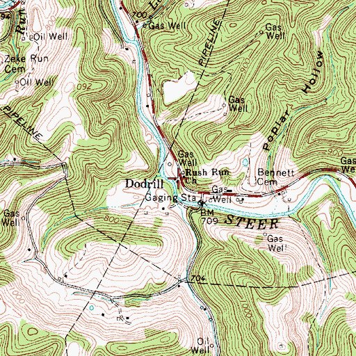Topographic Map of Rush Run Church, WV