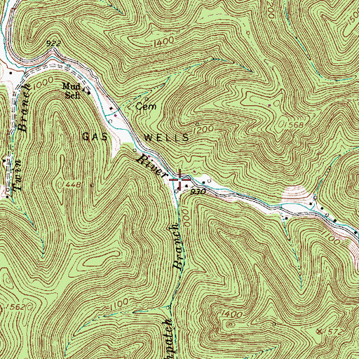 Topographic Map of Rushpatch Branch, WV