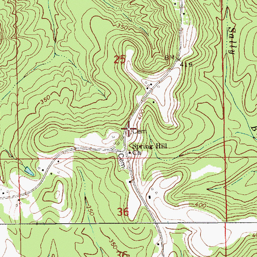 Topographic Map of Clarke Cemetery, AL