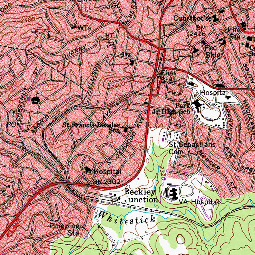 Topographic Map of Saint Francis de Sales Grade School, WV