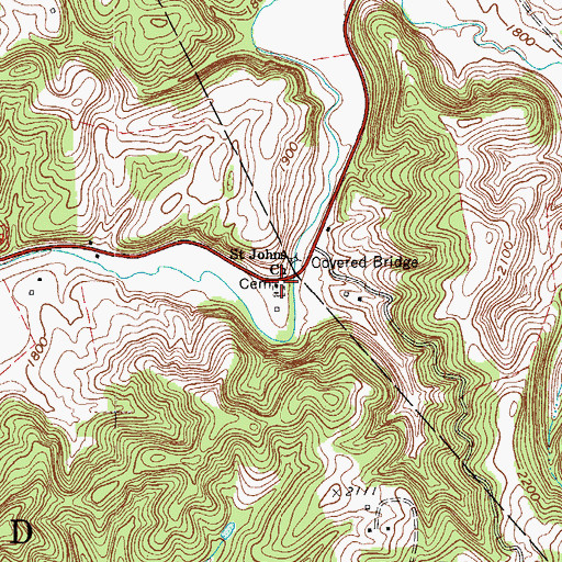 Topographic Map of Saint Johns Church, WV