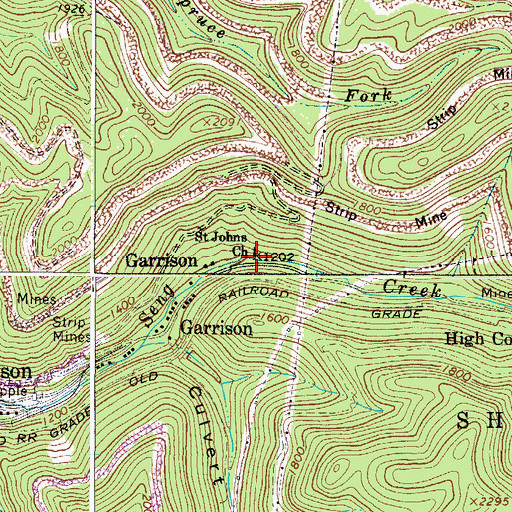 Topographic Map of Saint Johns Church, WV