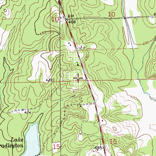 Topographic Map of Hudson Cemetery, AL