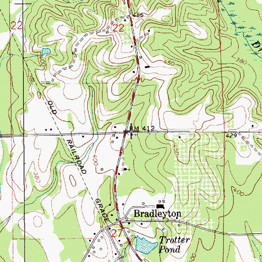 Topographic Map of Bradleyton Church, AL