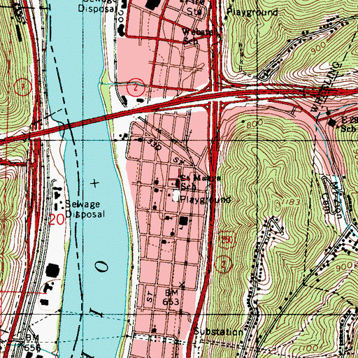 Topographic Map of Saint Marys School, WV