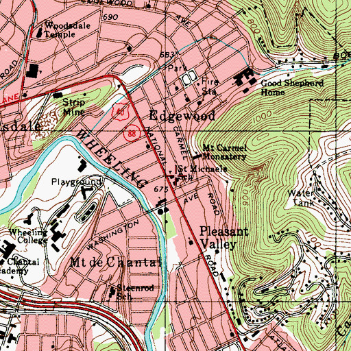 Topographic Map of Saint Michael Parish School, WV