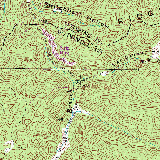 Topographic Map of Sal Gibson Hollow, WV