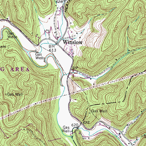 Topographic Map of Salem Church, WV