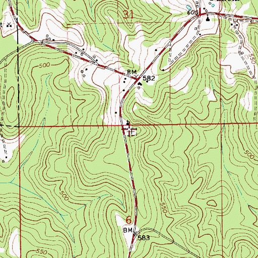 Topographic Map of Panola Cemetery, AL