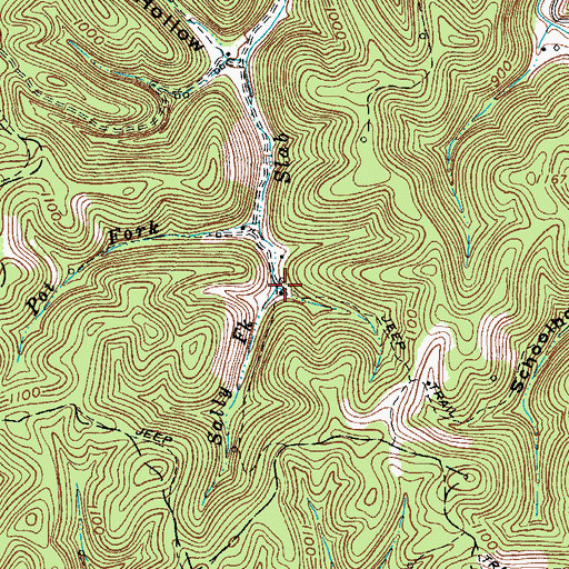 Topographic Map of Sally Fork, WV