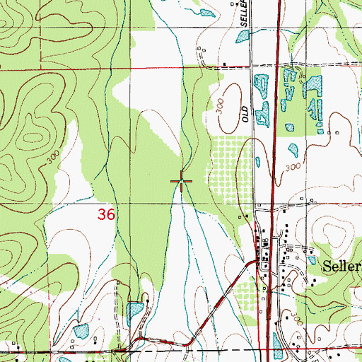 Topographic Map of Bedsole Branch, AL