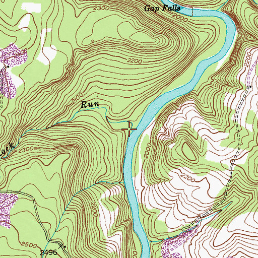 Topographic Map of Salt Block Run, WV