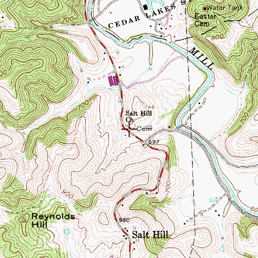 Topographic Map of Salt Hill Church, WV