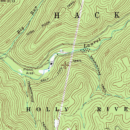 Topographic Map of Salt Lick Trail, WV