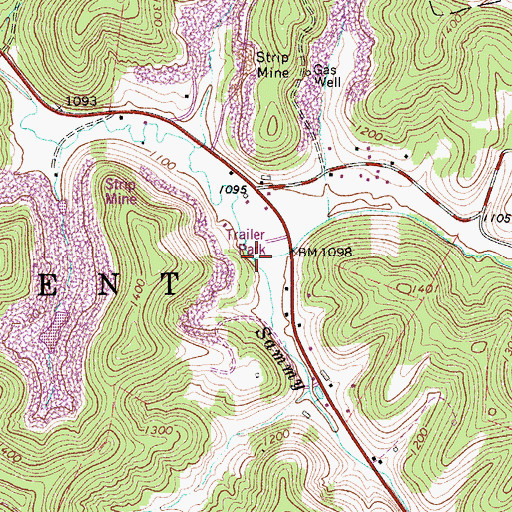 Topographic Map of Sammy Run, WV