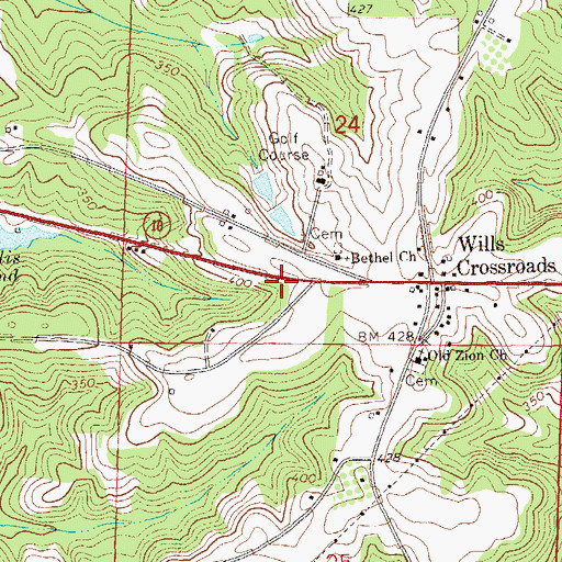 Topographic Map of Christ Temple Number Two Church, AL