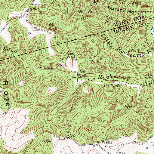 Topographic Map of Sand Fork, WV