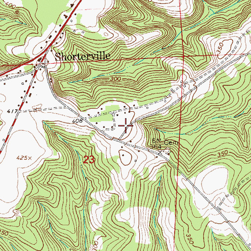 Topographic Map of Faith Deliverance Full Gospel Church Number 1, AL