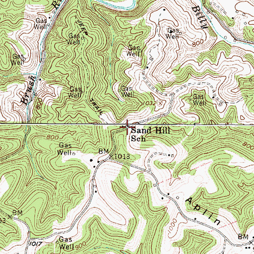 Topographic Map of Sand Hill School (historical), WV
