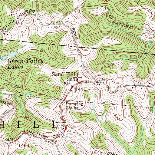 Topographic Map of Sand Hill Elementary School, WV