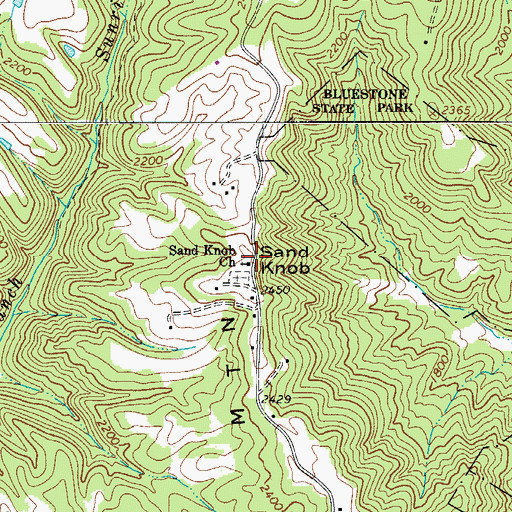 Topographic Map of Sand Knob Church, WV