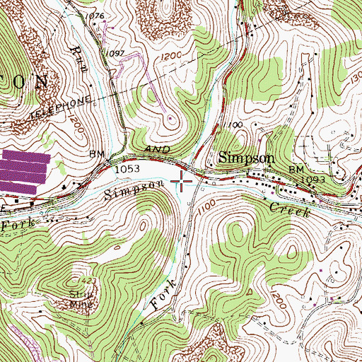 Topographic Map of Sand Lick Run, WV