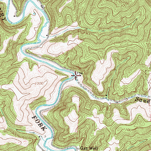 Topographic Map of Sand Run, WV