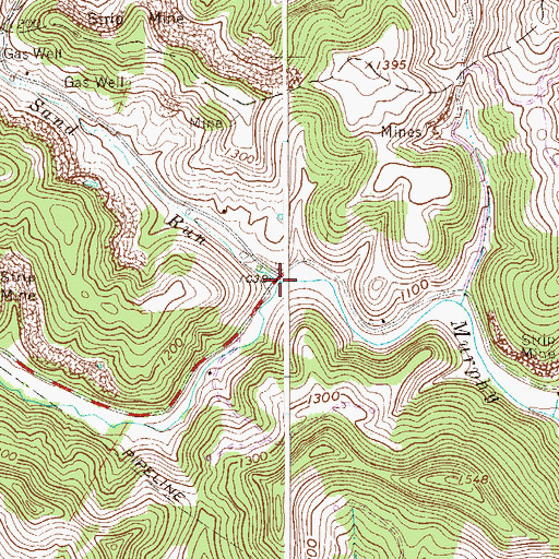 Topographic Map of Sand Run, WV