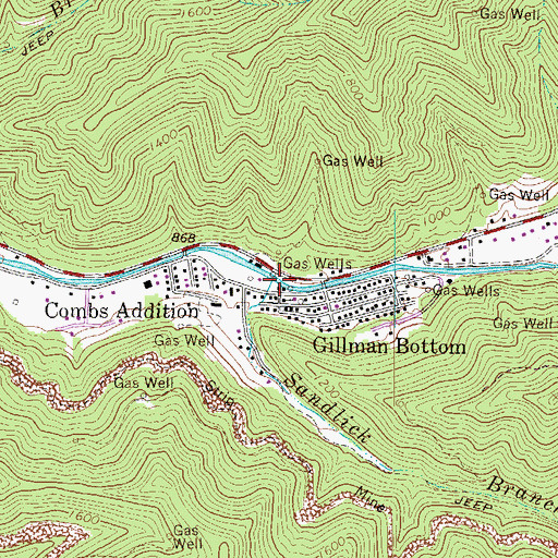 Topographic Map of Sandlick Branch, WV