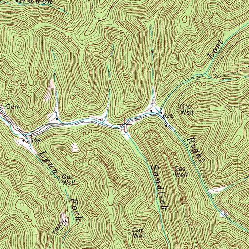 Topographic Map of Sandlick Branch, WV