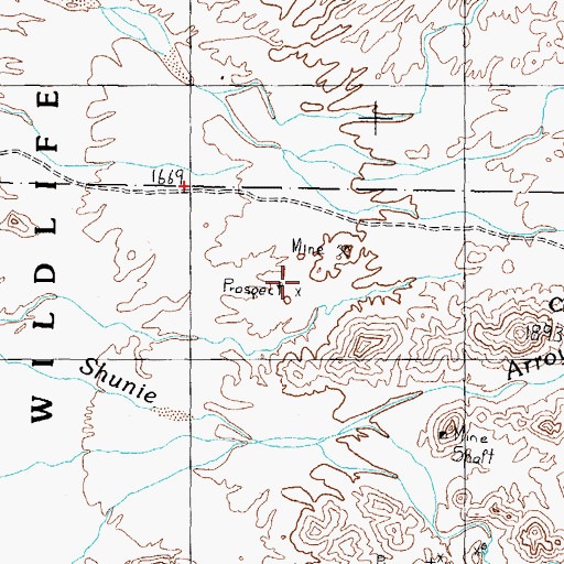 Topographic Map of Mica Mine, AZ