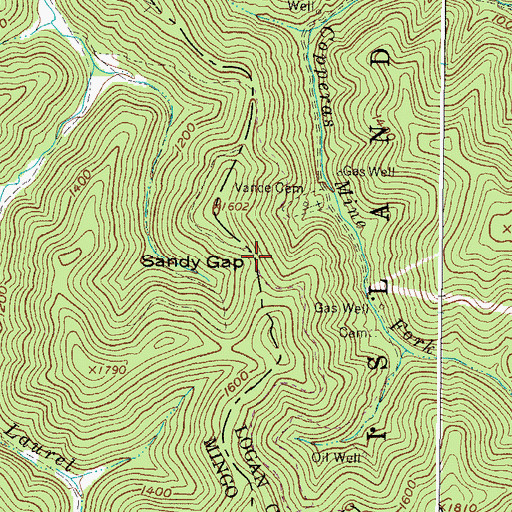 Topographic Map of Sandy Gap, WV