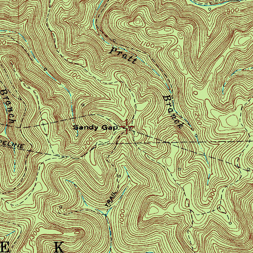 Topographic Map of Sandy Gap, WV