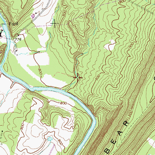 Topographic Map of Sandy Hollow, WV