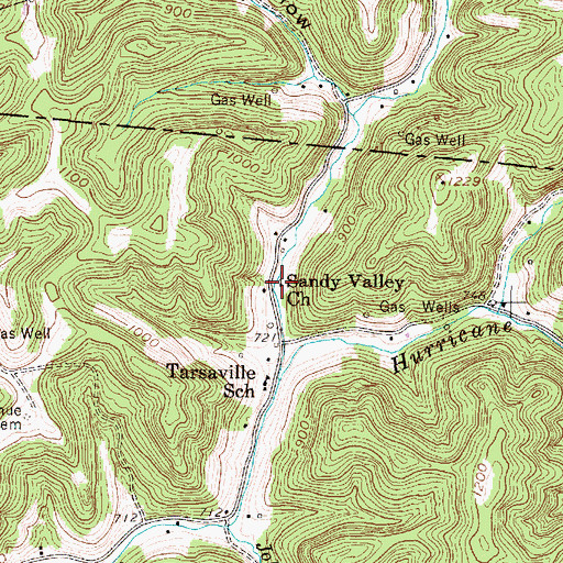 Topographic Map of Sandy Valley Church, WV