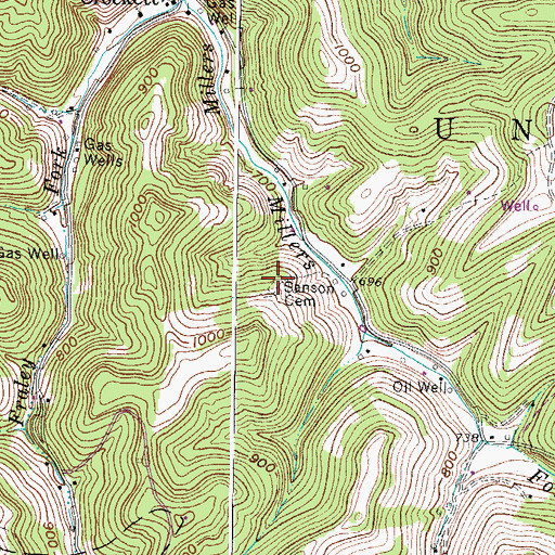 Topographic Map of Sanson Cemetery, WV