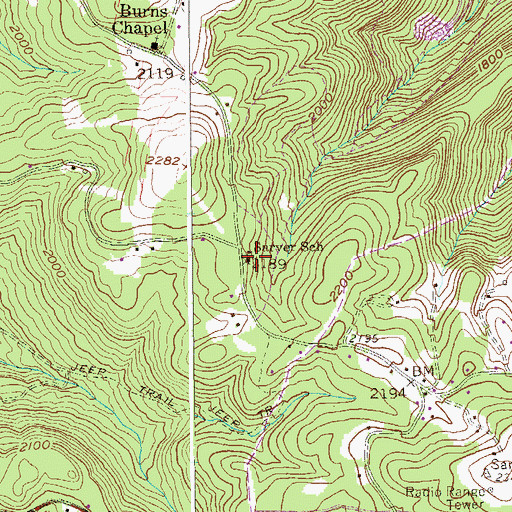 Topographic Map of Sarver School (historical), WV