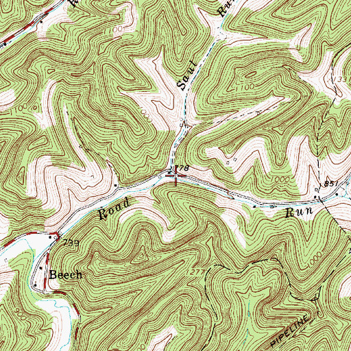 Topographic Map of Saul Run, WV