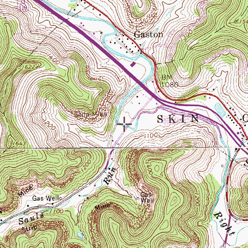 Topographic Map of Sauls Run, WV