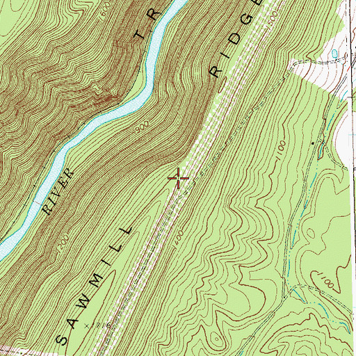 Topographic Map of Sawmill Ridge, WV