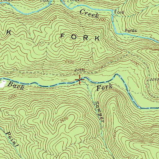 Topographic Map of Sawyer Run, WV