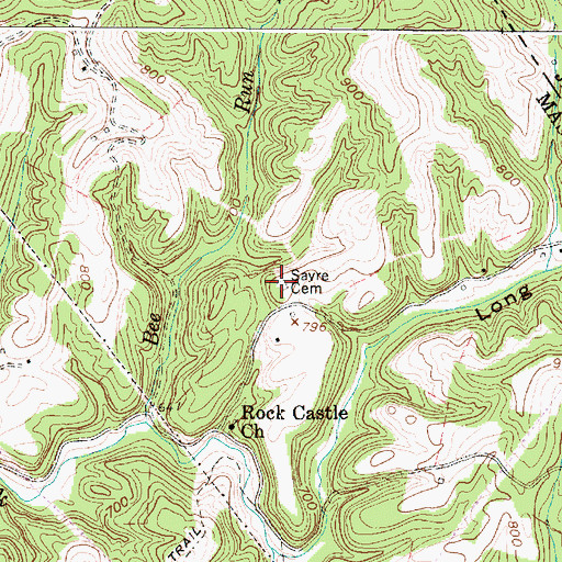 Topographic Map of Sayre Cemetery, WV